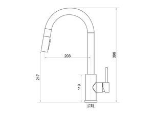 Кухненски смесител 3в1 с изтеглящ се излив Primagran 9310